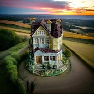 Vintage 1993 Liberty Falls The Clark Mansion Figurine 3" Miniature Building NIB